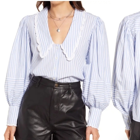 Free People Tops - Free people retro doll collar blouse